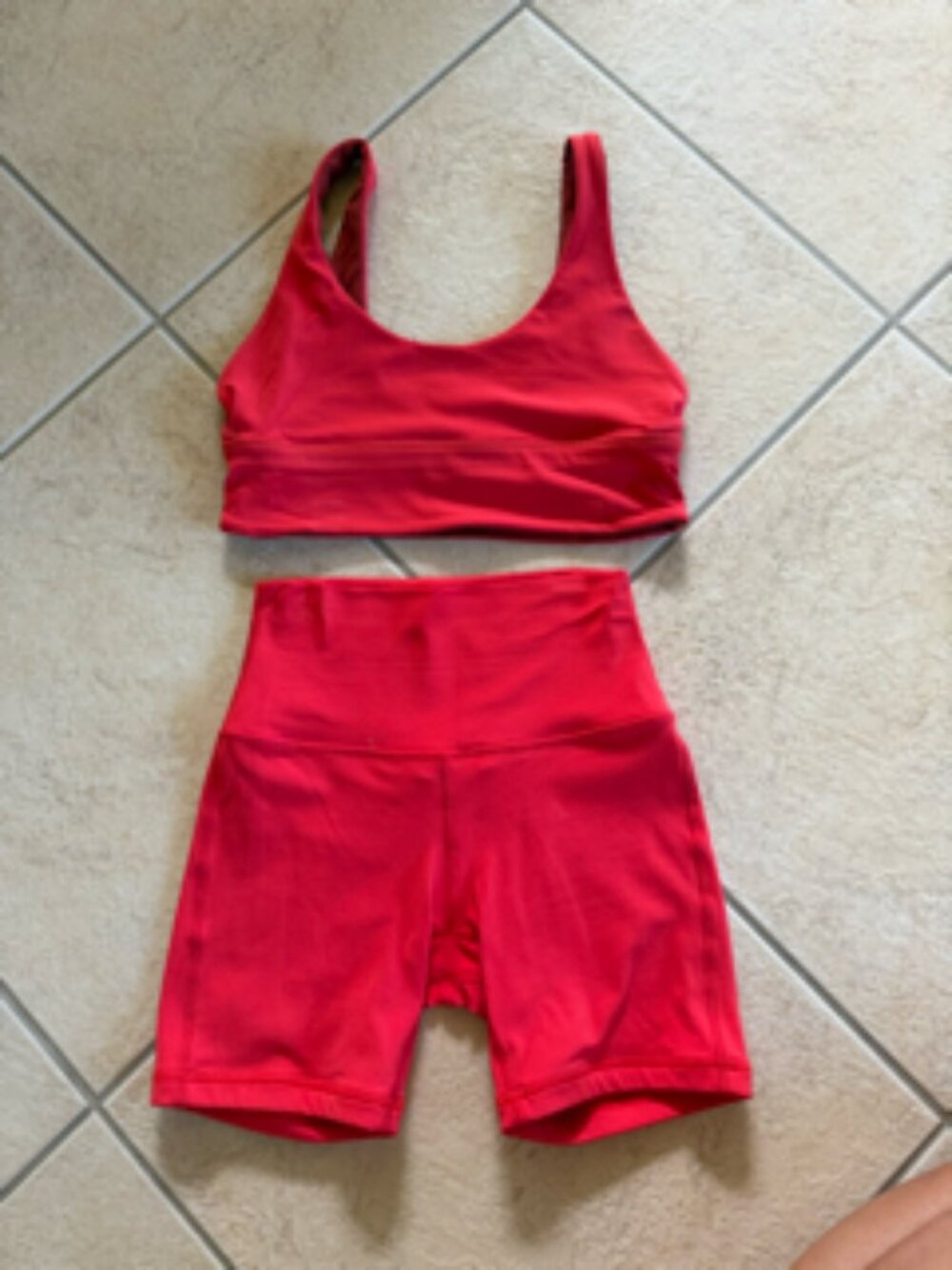 Lululemon Align Shorts & Bra Set - Love Red